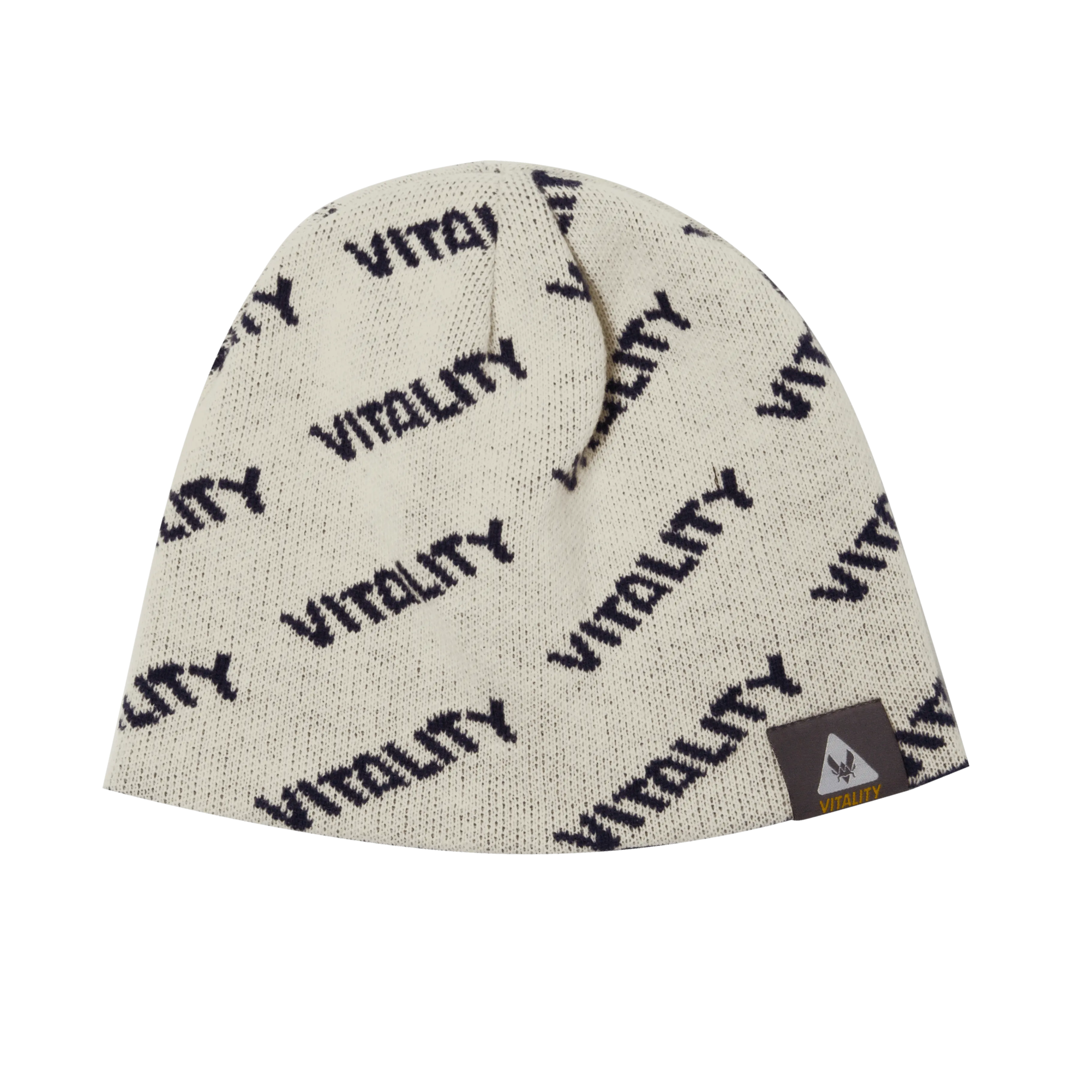 Bonnet Logo Vitality reversible beige et bleu