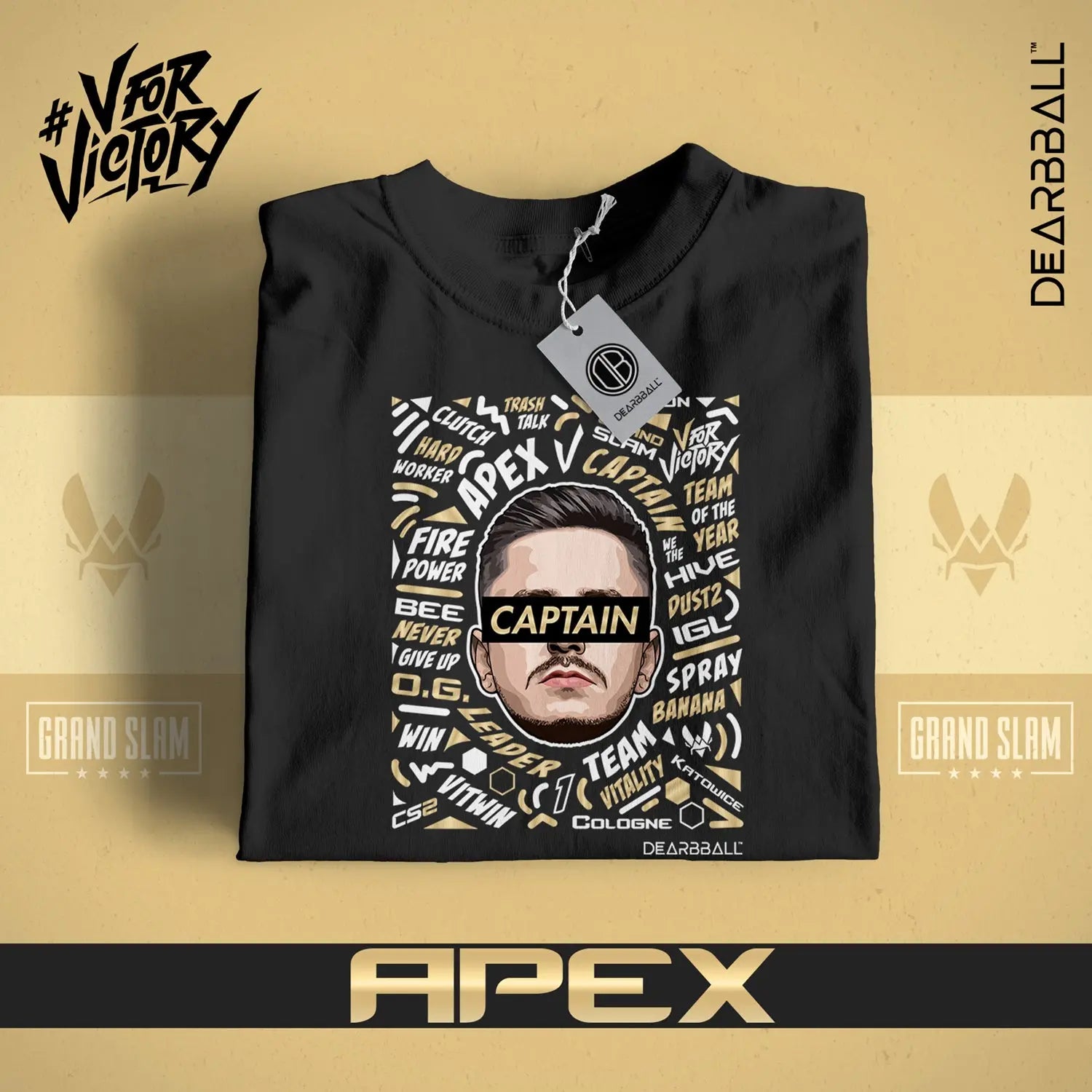 t-shirt dearbball x vitality noir apex lifestyle