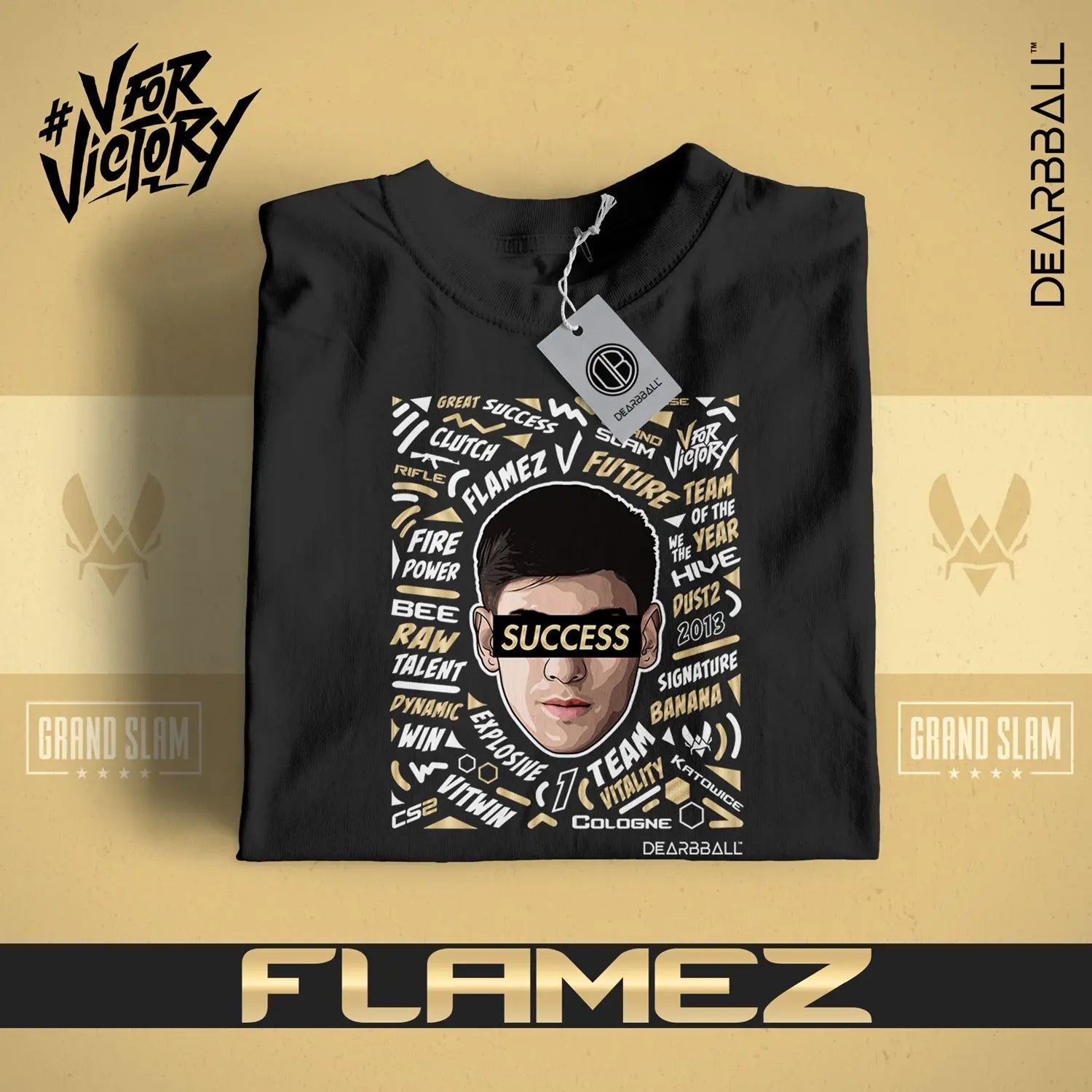 t-shirt dearbball x vitality noir flamez lifestyle