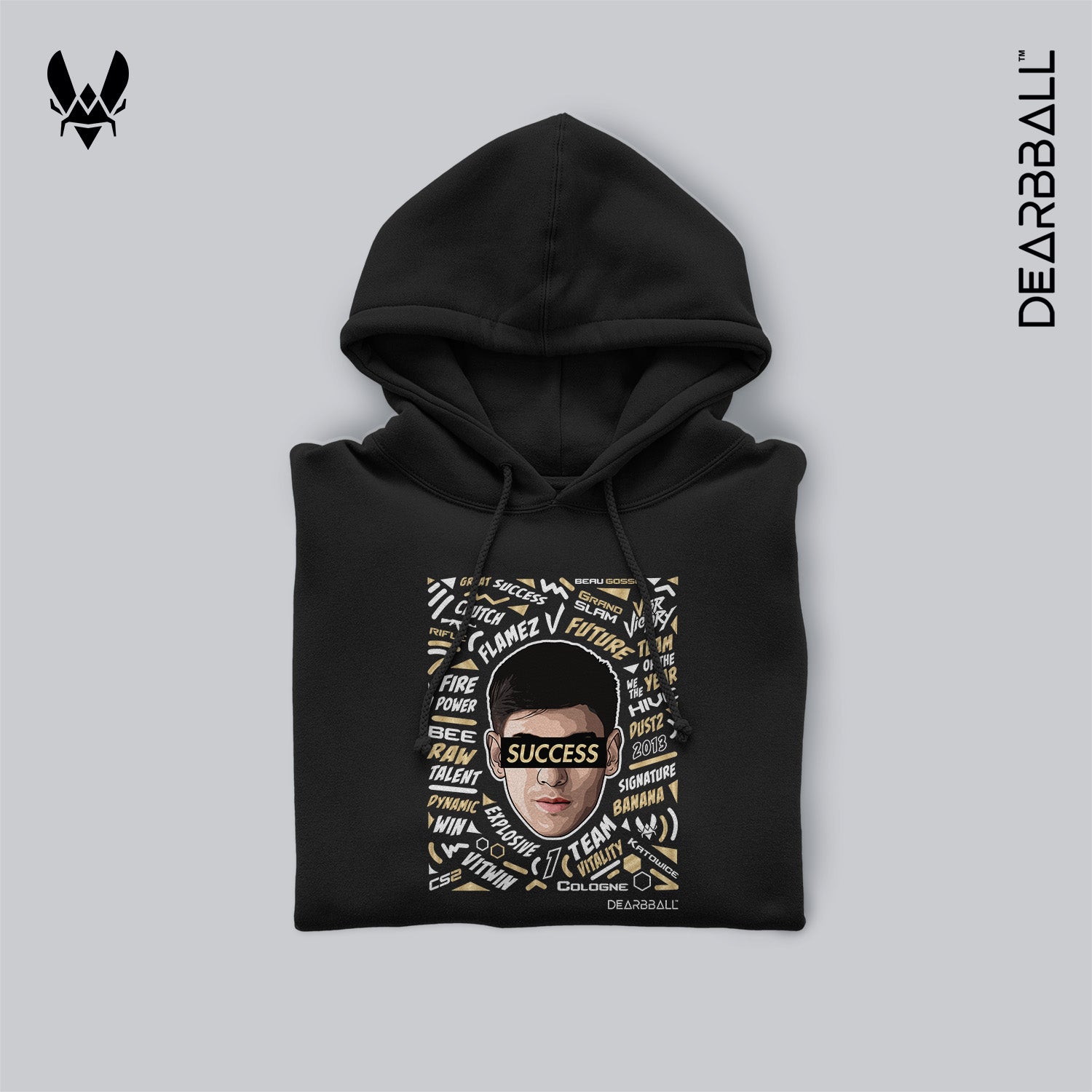 hoodie dearbball x vitality flamez noir