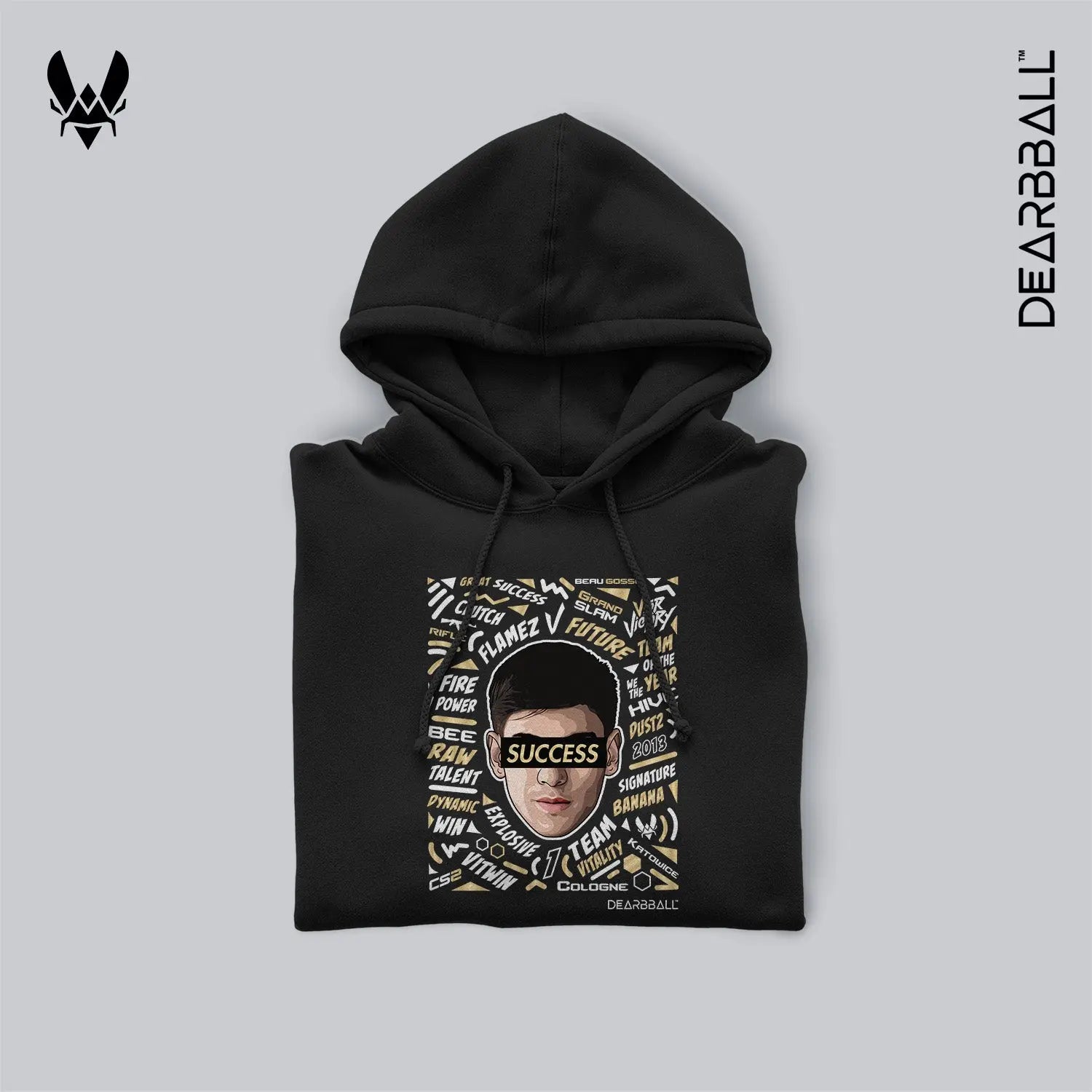 hoodie dearbball x vitality flamez noir