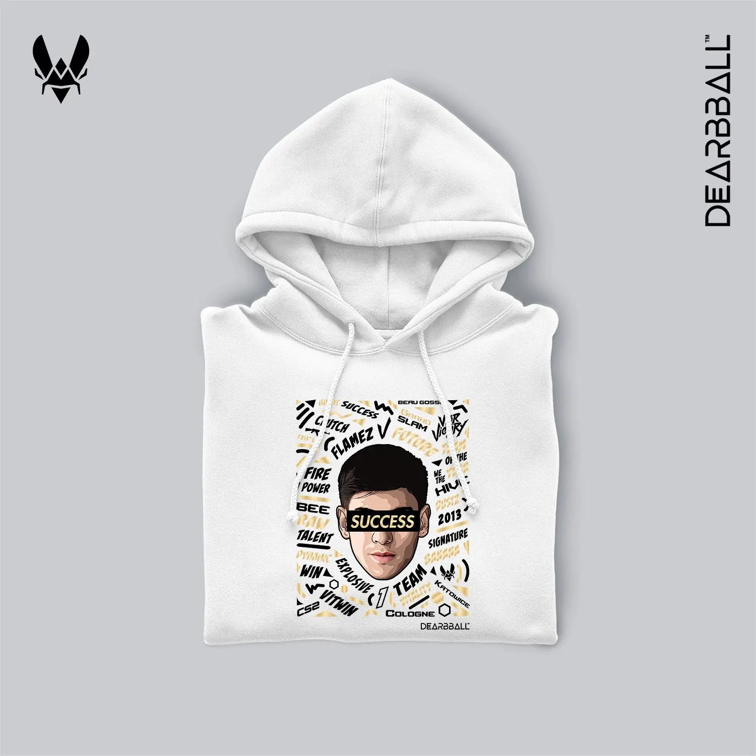 hoodie dearbball x vitality flamez blanc