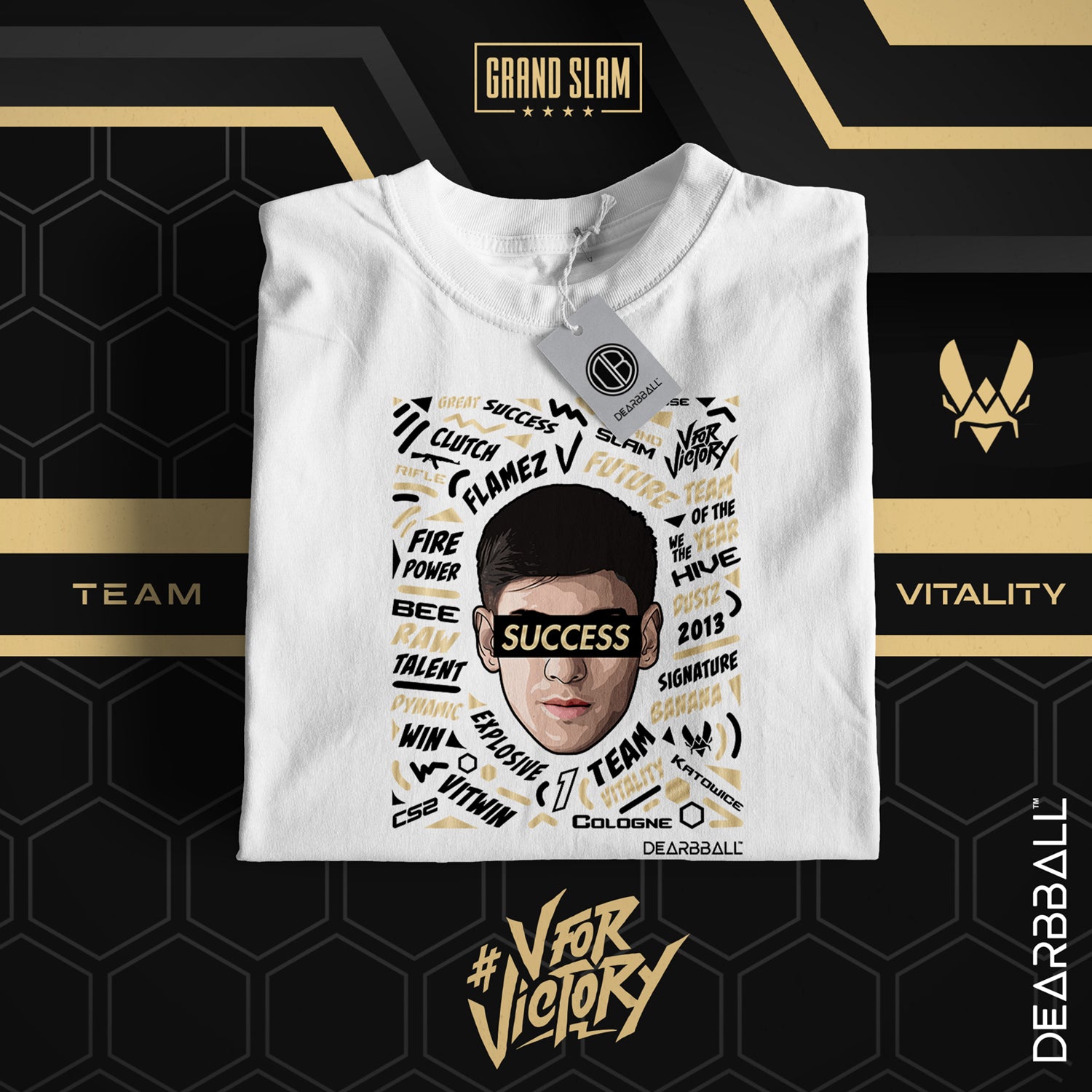 t-shirt dearbball x vitality blanc flamez lifestyle