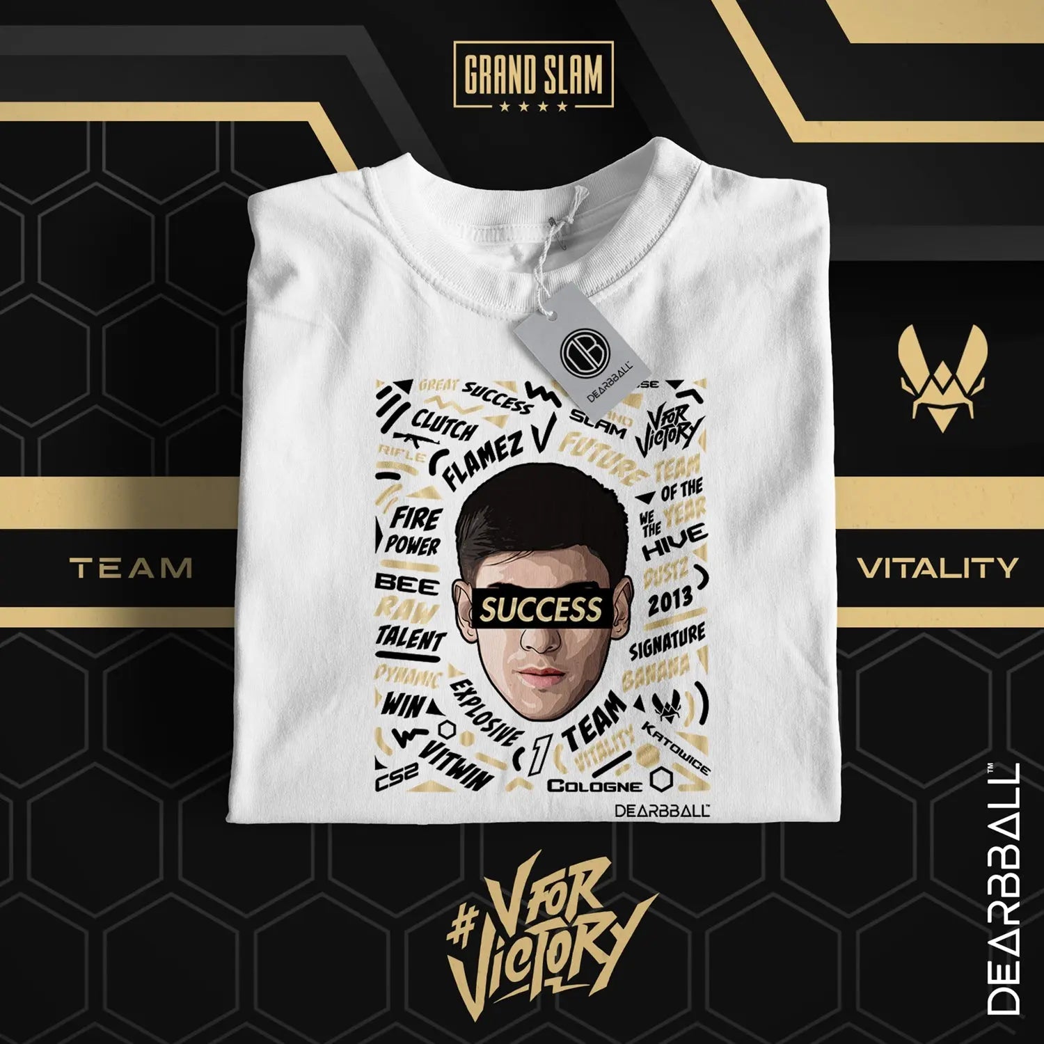 t-shirt dearbball x vitality blanc flamez lifestyle
