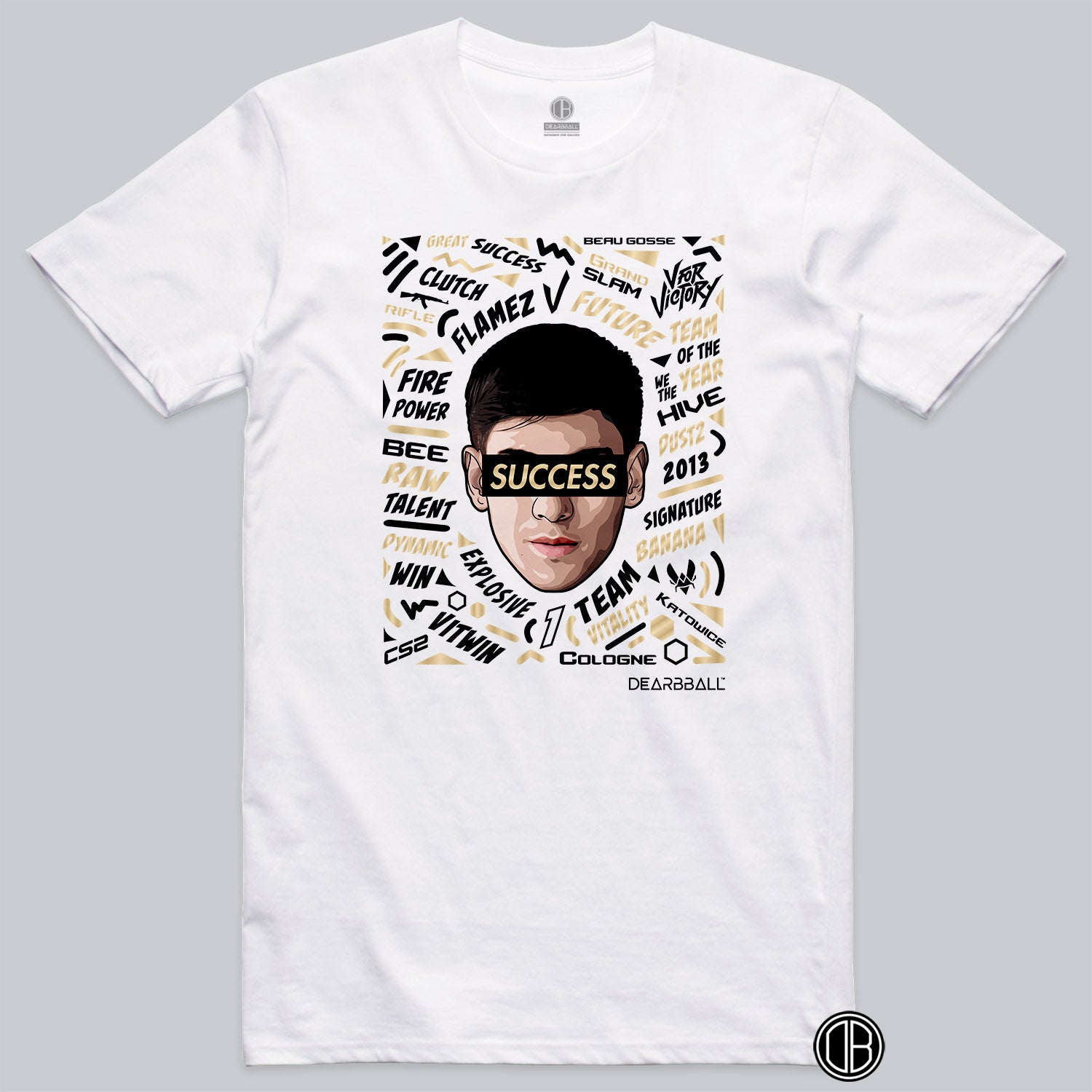 t-shirt dearbball x vitality blanc flamez