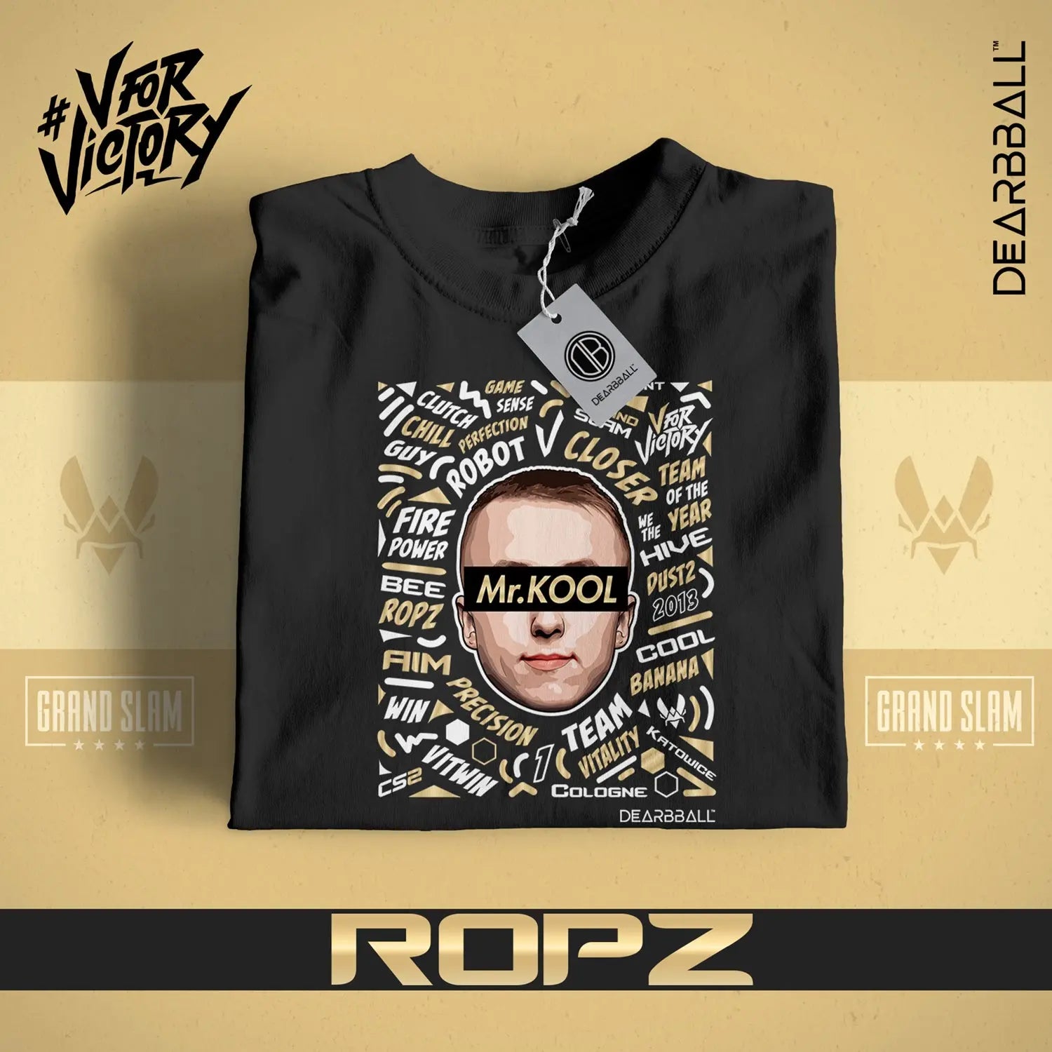 t-shirt dearbball x vitality noir ropz lifestyle