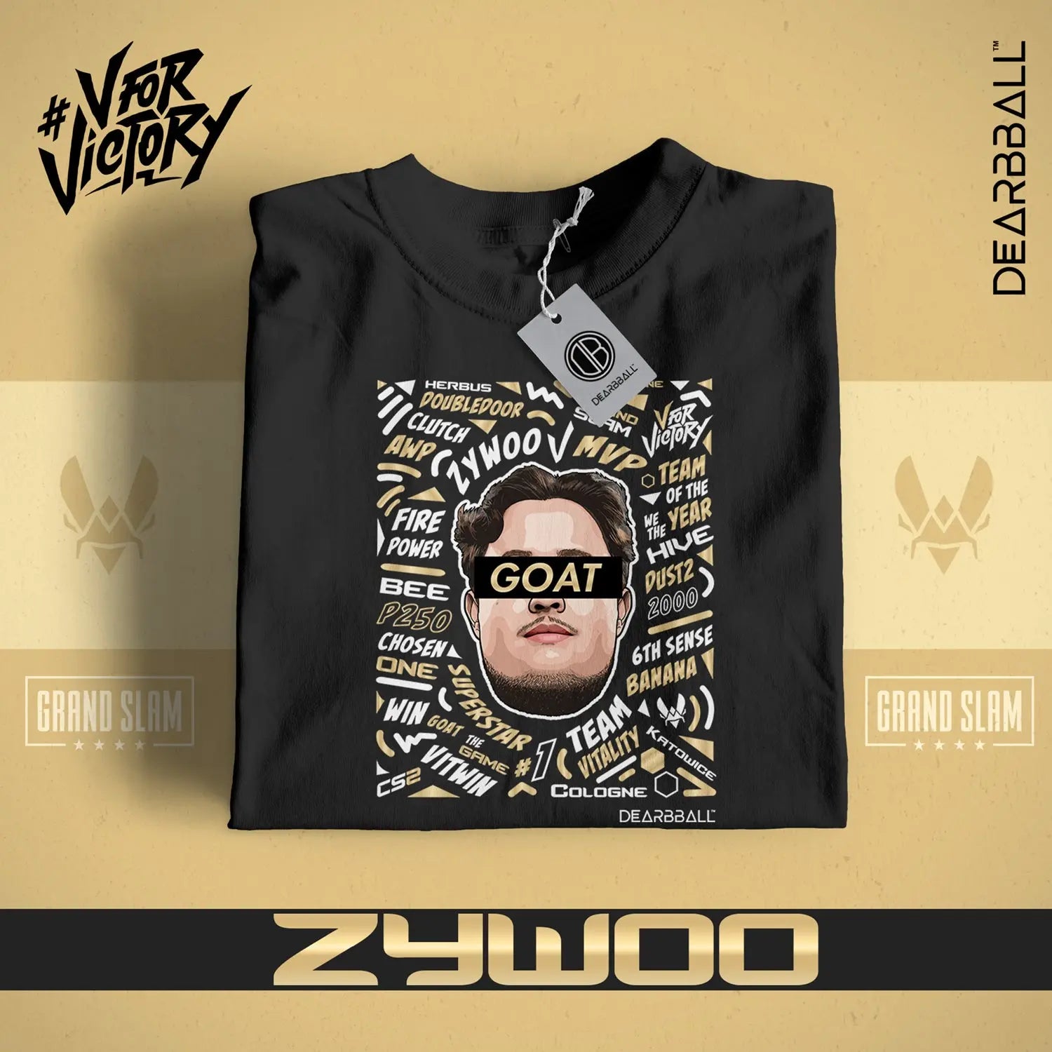 t-shirt dearbball x vitality noir zywoo lifestyle