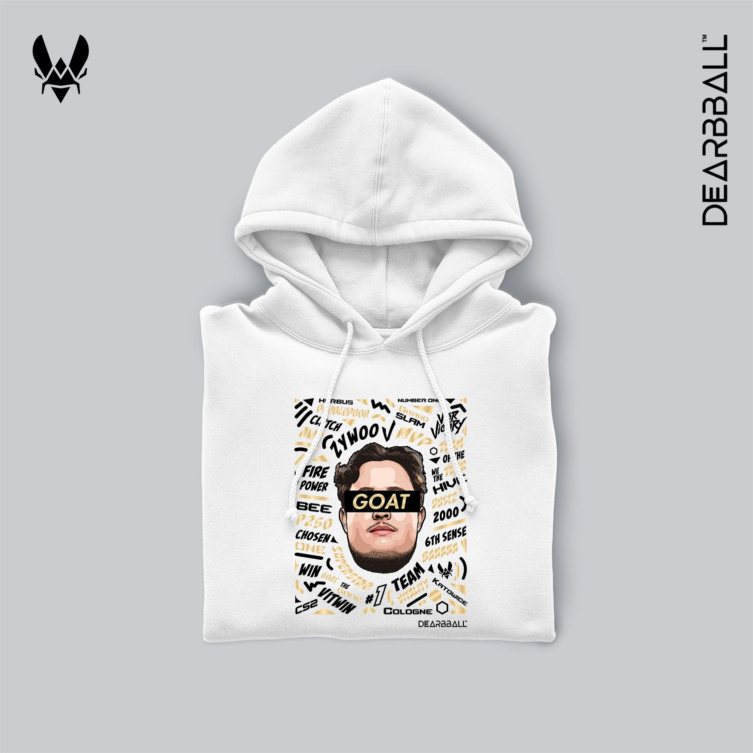 Hoodie dearbball x vitality zywoo blanc