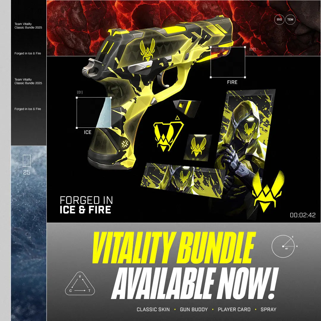 Bundle Valorant VCT 2025 Team Vitality ice and fire