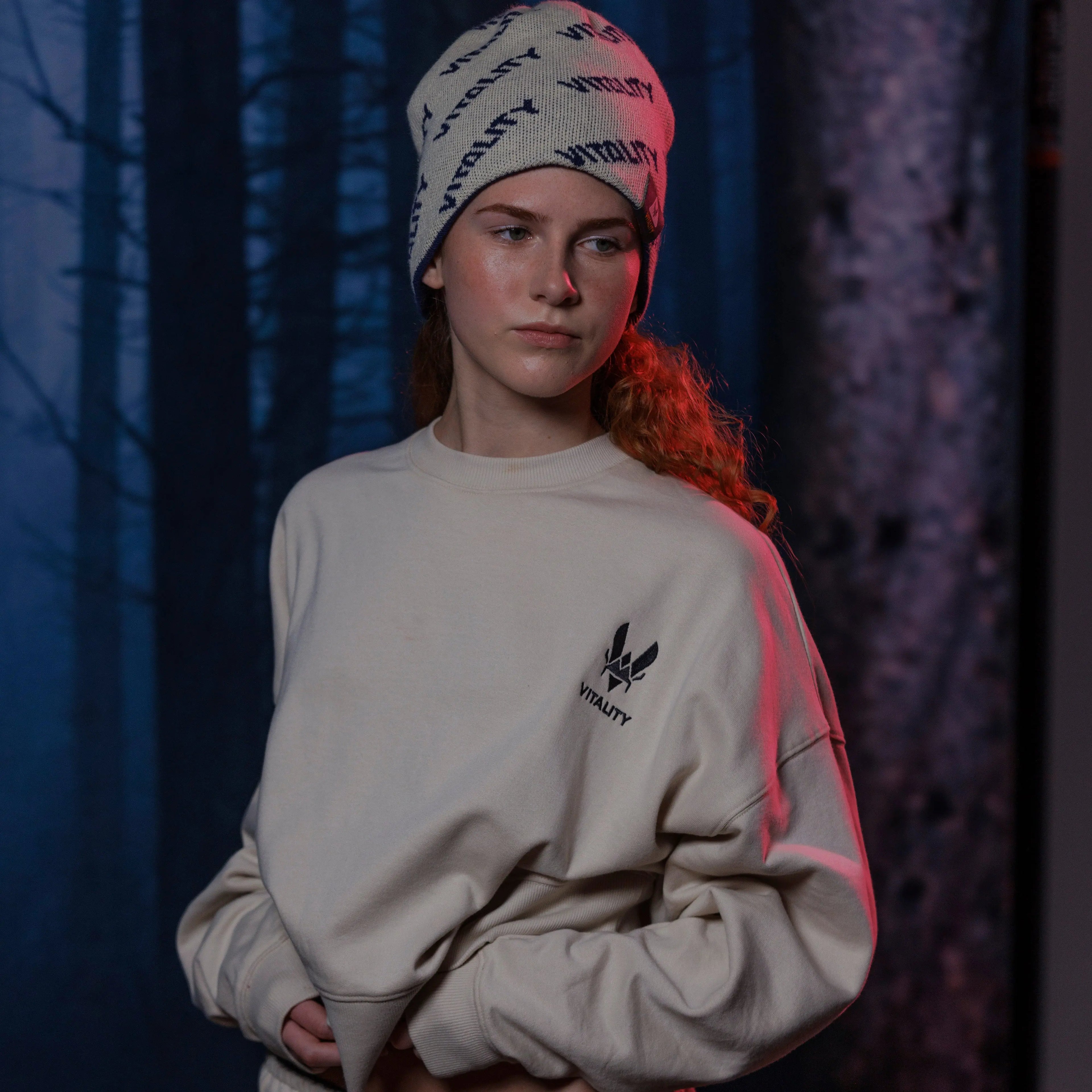 Crewneck Crop beige pour femme