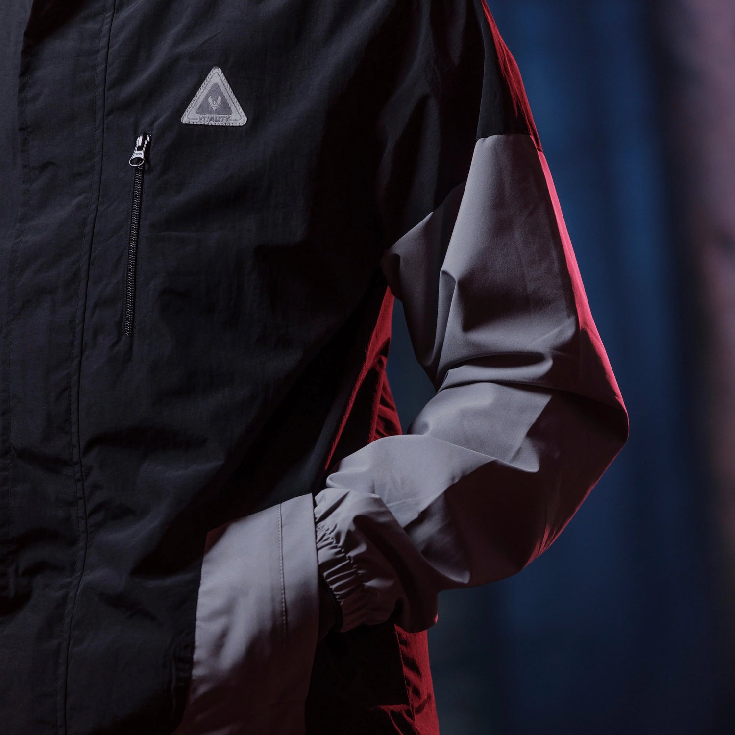 Veste coupe-vent Tech bicolore gris