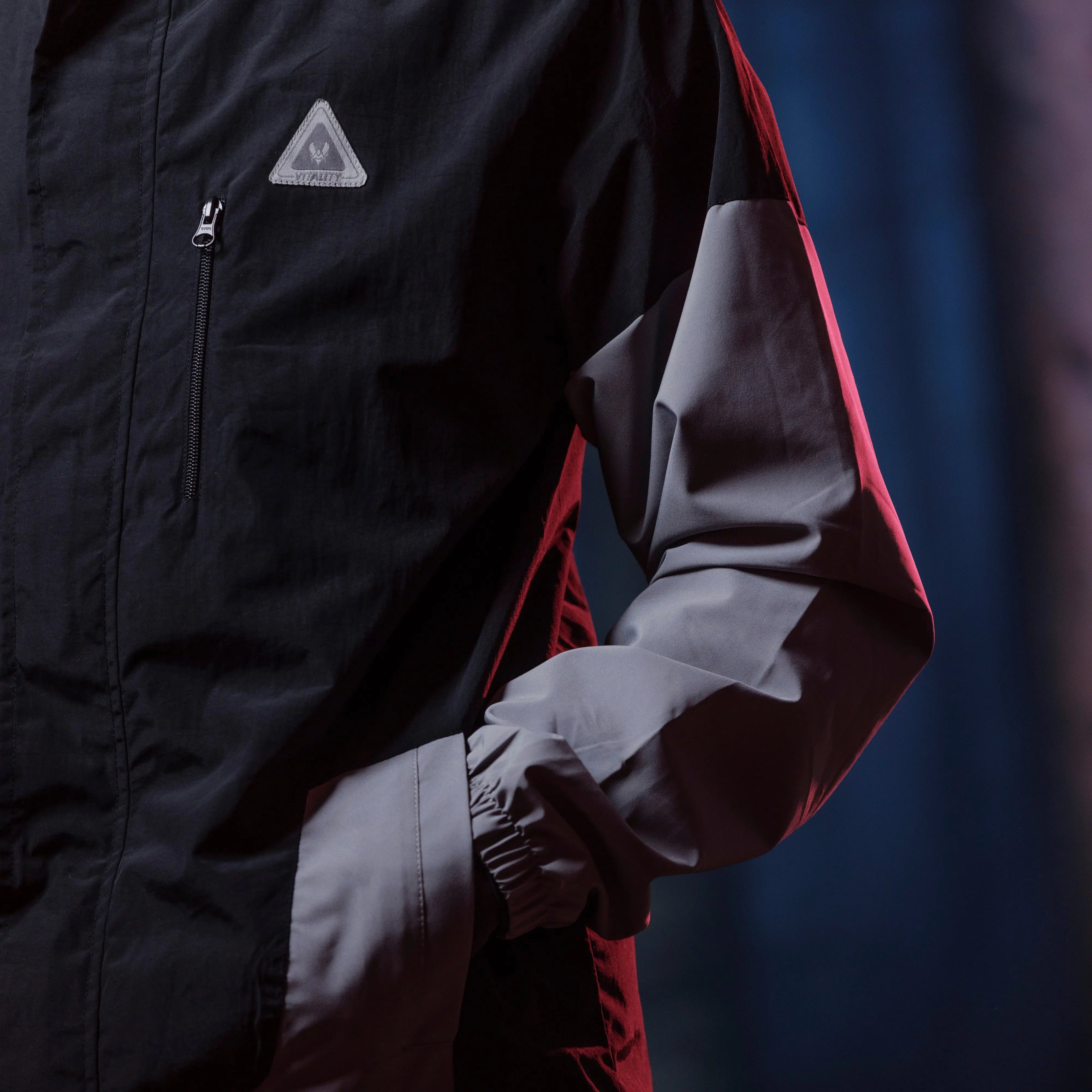Veste coupe-vent Tech bicolore gris