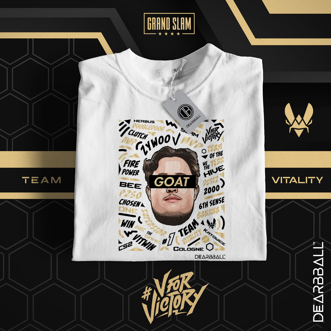 t-shirt dearbball x vitality blanc zywoo lifestyle