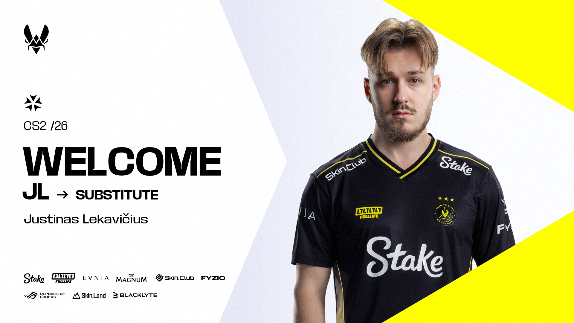 Team Vitality signe Justinas "jL" Lekavičius en tant que remplaçant dans son roster Counter-Strike 2