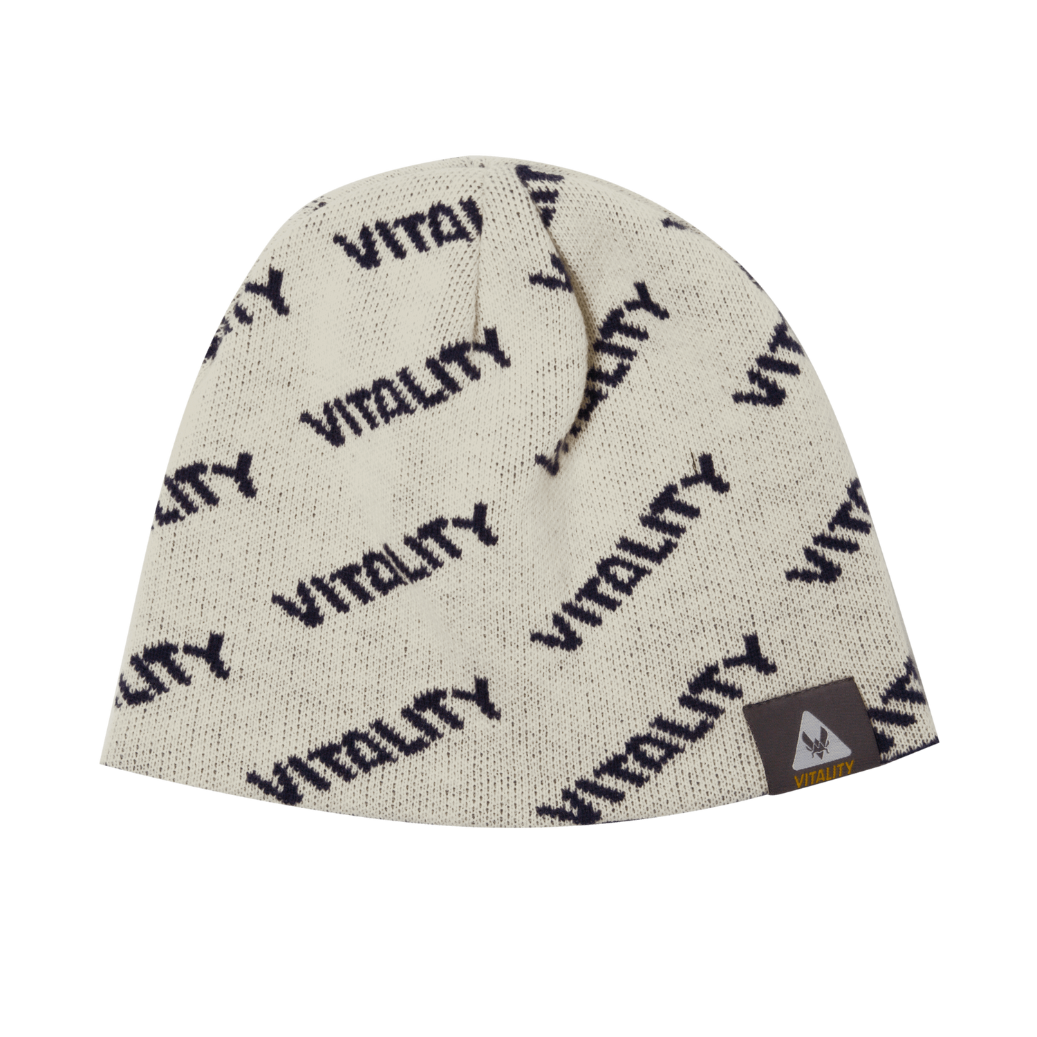 Bonnet Logo Vitality reversible beige et bleu