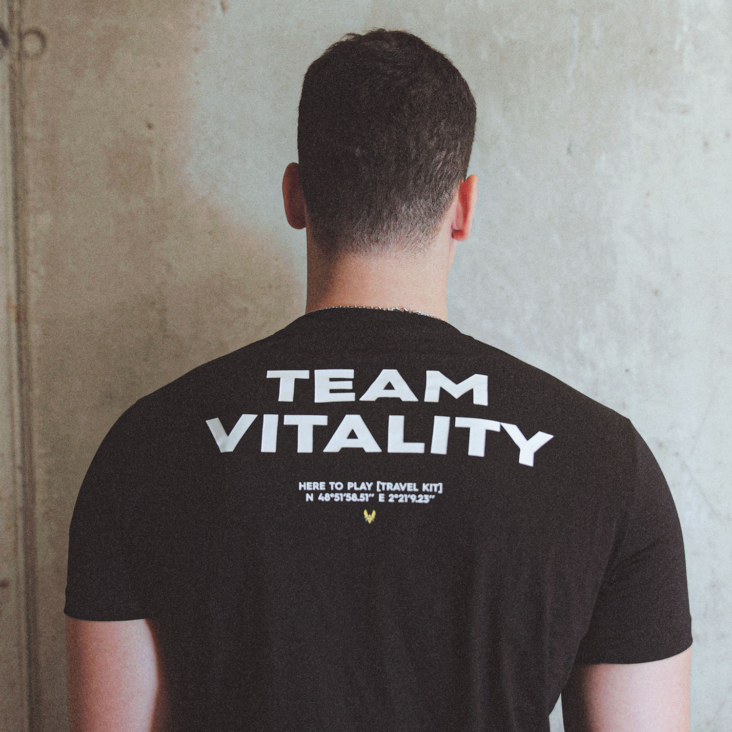 t-shirt esport travel kit vitality 2025 écriture au dos