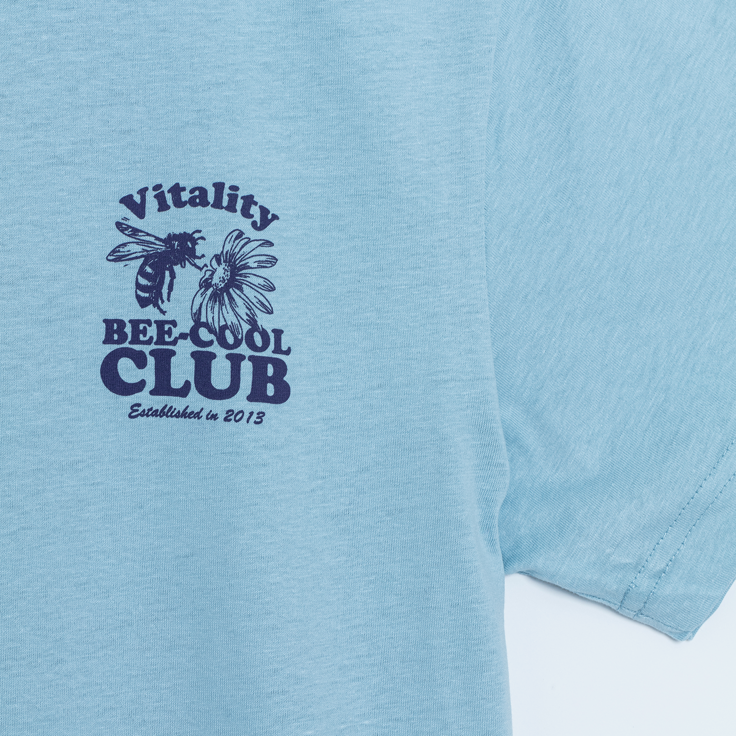 t-shirt bleu lifestyle bee cool club team vitality zoom imprimé avant