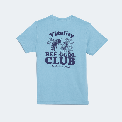 t-shirt bleu lifestyle bee cool club team vitality vue de dos