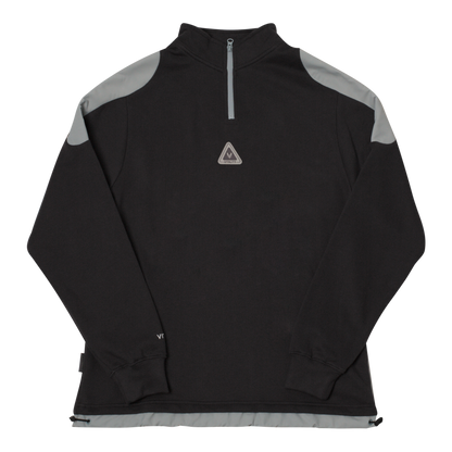 Black and gray Light Tech zip sweater