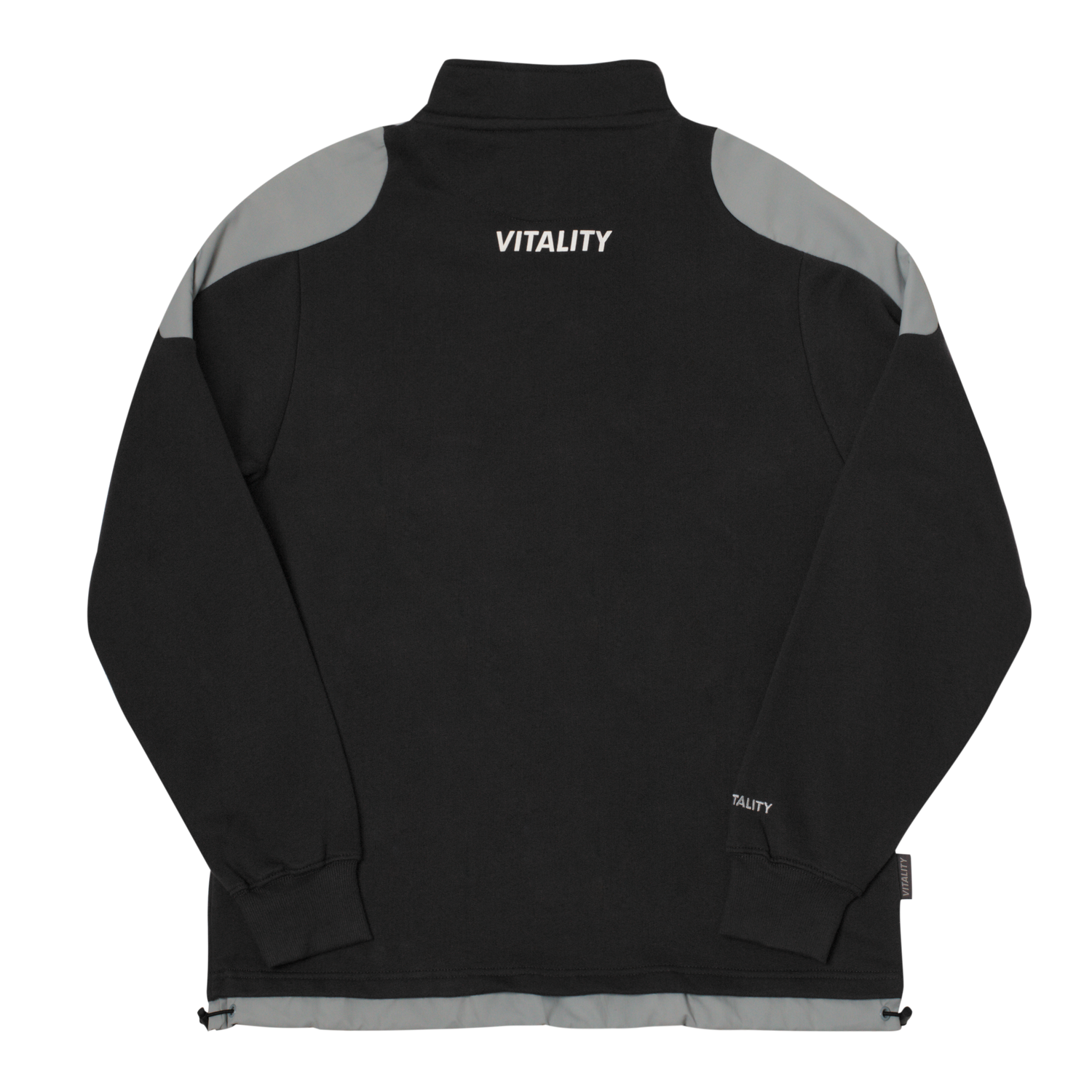 Black and gray Light Tech zip sweater