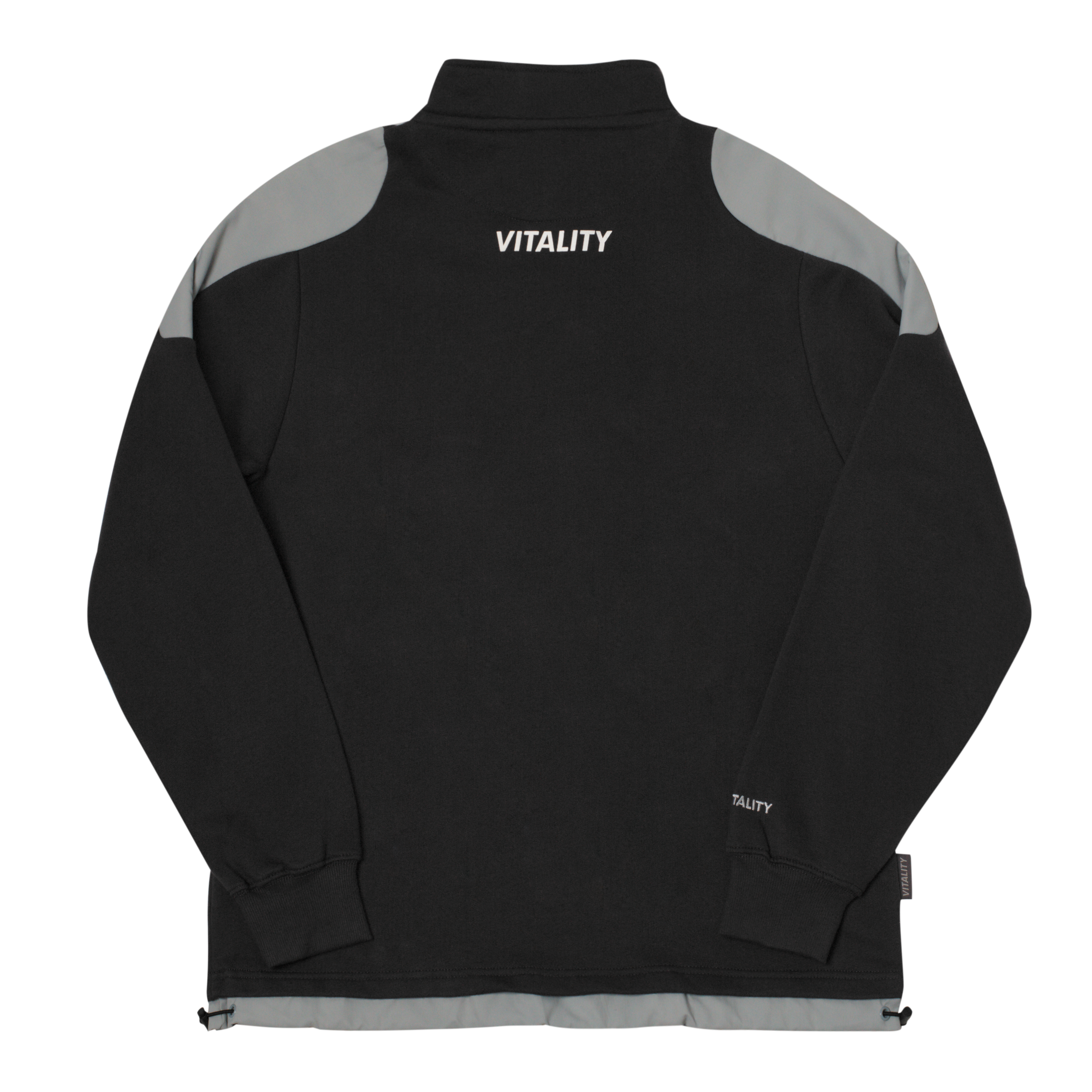 Black and gray Light Tech zip sweater