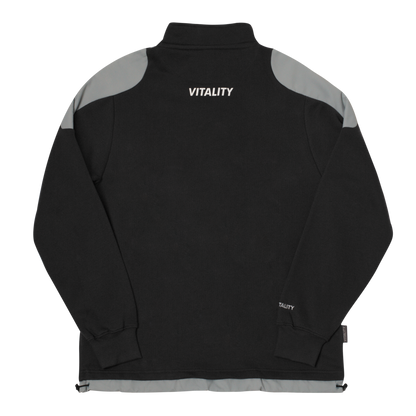 Black and gray Light Tech zip sweater